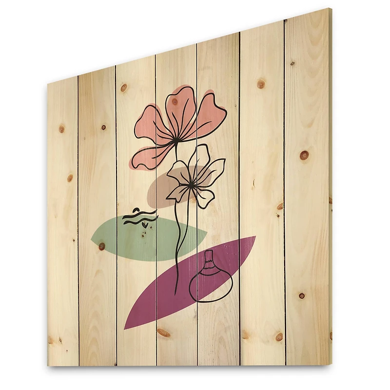 Designart - Elementary Shapes With Abstract Flowers Plants IV