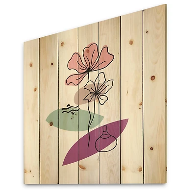 Designart - Elementary Shapes With Abstract Flowers Plants IV