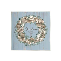 Stupell Industries Christmas by the Sea Shell Wreath Wall Art