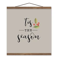Tis the Season Hanging Canvas in Teak Frame