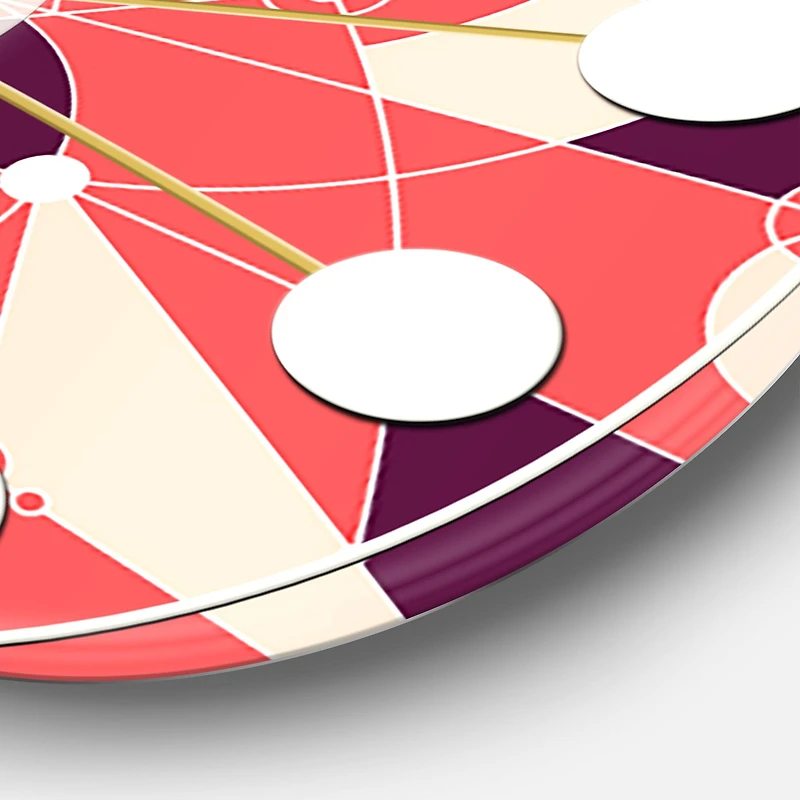 Designart 'Retro Geometric Grid I Mid-Century Modern Wall Clock