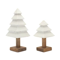 Tiered Wood Pine Tree Set