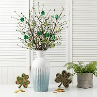 Glitzhome® 28" St. Patrick's Berry & Shamrock Picks Set