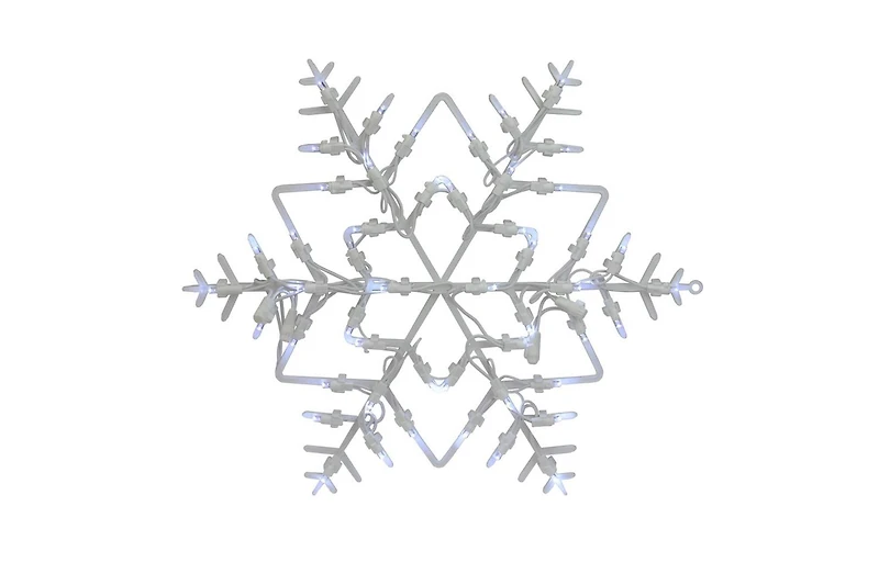 16" White Lighted Snowflake Christmas Window Silhouette Decoration