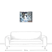 Winter Snowman 24x20 Canvas Wall Art