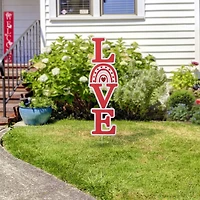 Glitzhome® 36" Valentine's Metal Rainbow "LOVE" Yard Stake