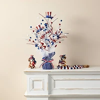 Glitzhome® 20" Patriotic Americana Top Hat Table Tree