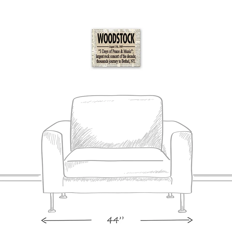 Woodstock Headline 14" x 11" Canvas Wall Art