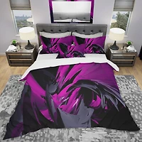 Designart 'Magenta and Grey Mixer' Modern & Contemporary Bedding Set