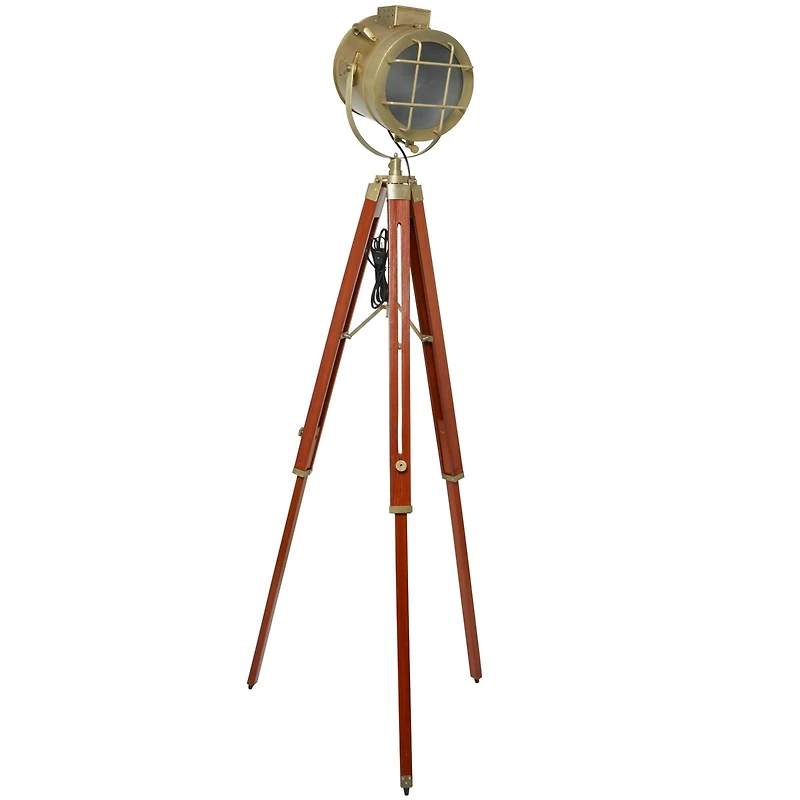 Brown Stainless Steel Spotlight Floor Lamp 31" x 31" x 68"