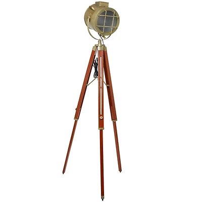 Brown Stainless Steel Spotlight Floor Lamp 31" x 31" x 68"