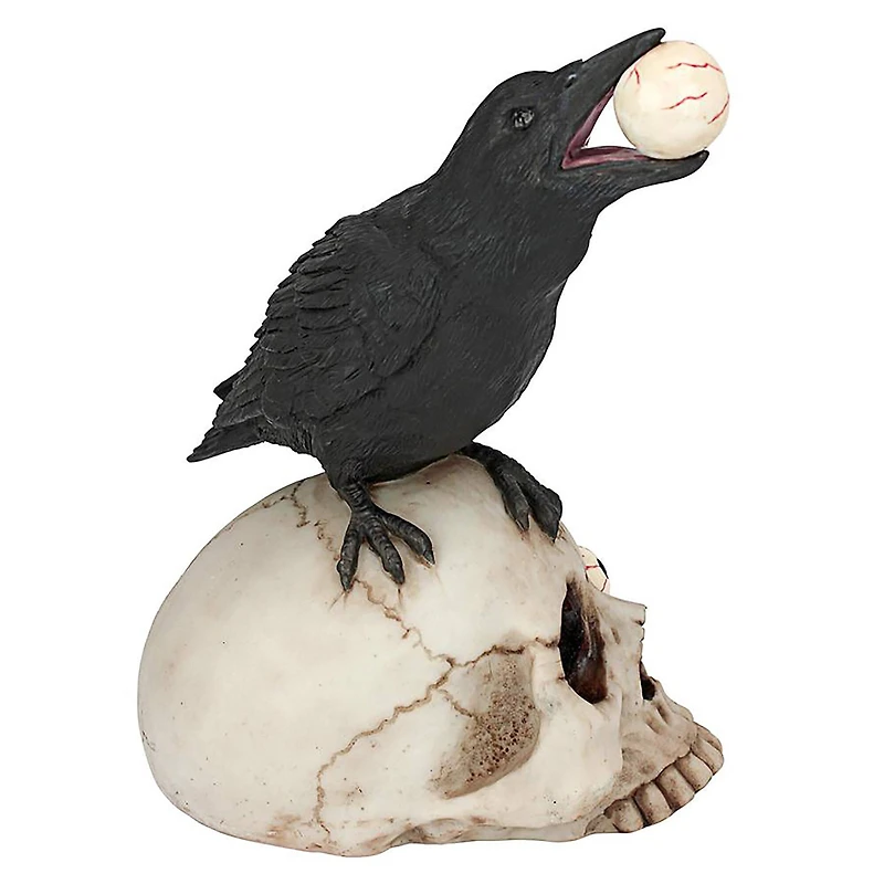 Design Toscano 5.5" All-Seeing Harbinger of Doom Raven & Skull Statue