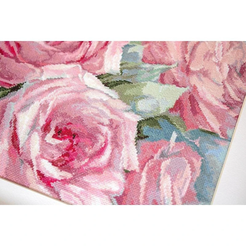 Letistitch Pale Pink Roses Counted Cross Stitch Kit