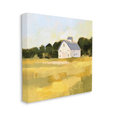 Stupell Industries Golden Sky Country Farmhouse Landscape Open Field Canvas Wall Art