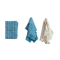 Hello Honey® Natural & Blue Cotton Dobby Tea Towels Set