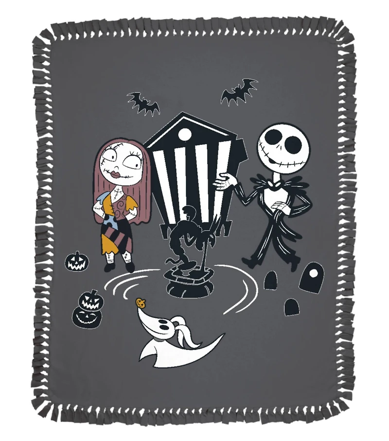 Nightmare Before Christmas 72" Jack & Sally Love No Sew Fleece Throw Kit