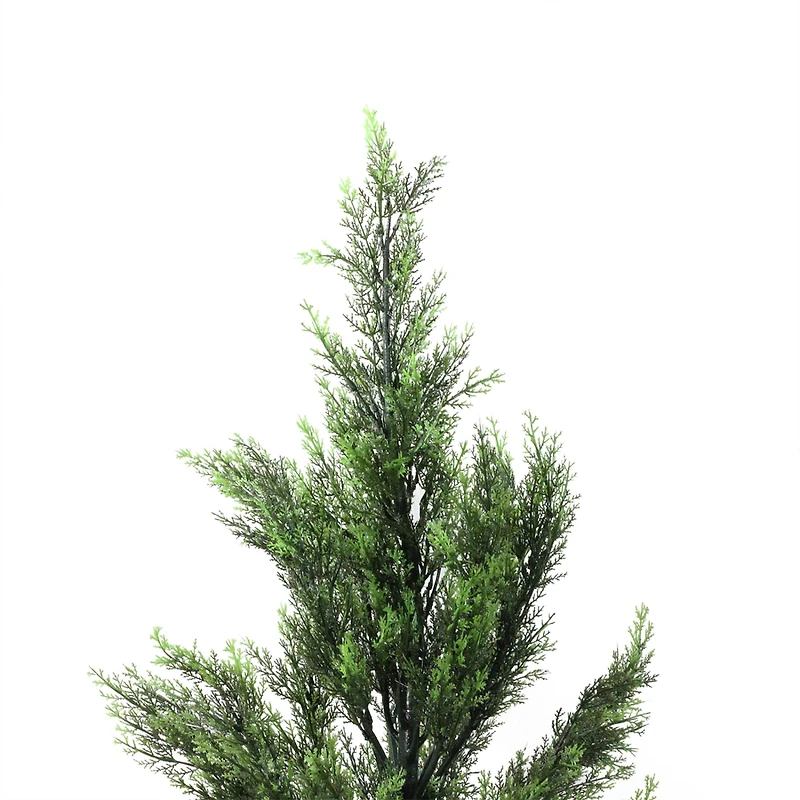 54" Two Tone Green Artificial Potted Cypress Tree