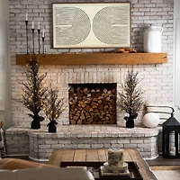 4ft. Pre-Lit LED Halloween Black Twig Artificial Fall Tree in Burlap Planter