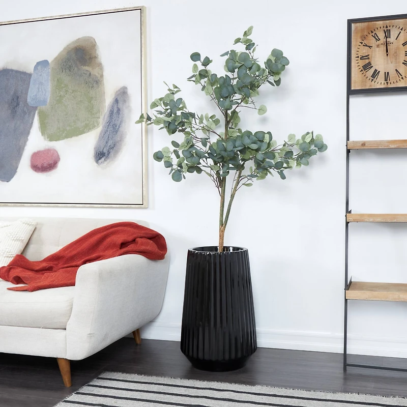 24" Black Modern Vase