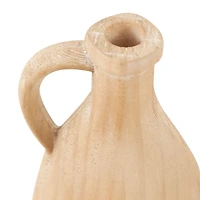 Natural Wood Slim Jug Inspired Vase Set