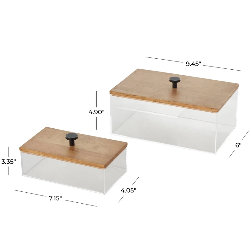 Clear Acrylic Plastic Box Set with Lids