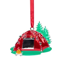 Camping Tent with Campfire Christmas Ornament - 3.25"