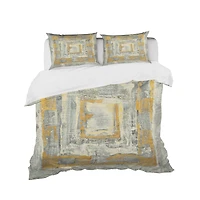 Designart 'Gold Glam on Grey Tapestry I' Glam Bedding Set