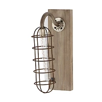 15" Brown Iron Industrial LED Wall Sconce