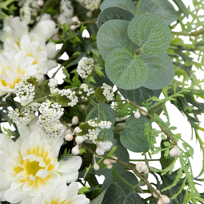24" Fern & Eucalyptus Floral Spring Wreath