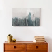 Blue Abstract Skyline 18" x 12' Canvas Wall Art