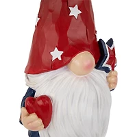 16.5" Patriotic Garden Gnome in Red Hat Holding Star