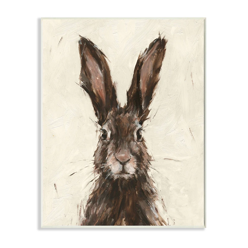 Stupell Industries Brown European Rabbit Portrait Painting Wall Plaque