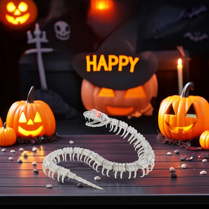 4.7ft. Sound Activated Snake Skeleton with Red Light-Up Eyes by Ashland®