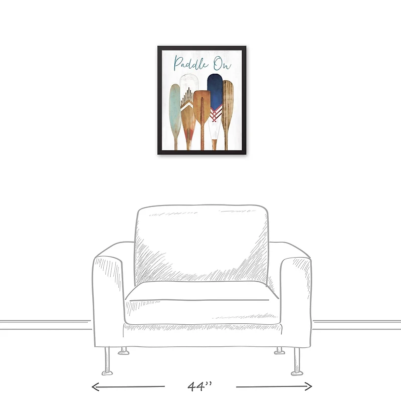 Paddle On Black Framed Canvas
