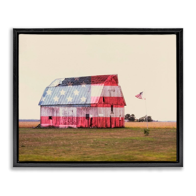 Stupell Industries Americana Farmhouse Barn Floater Framed Art