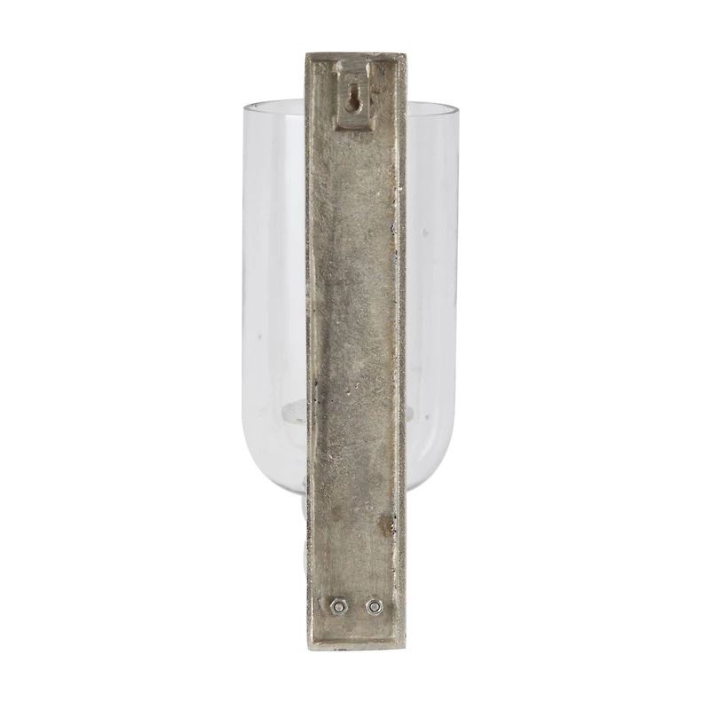 Silver Aluminum Modern Wall Sconce, 6" x 8" x 16"