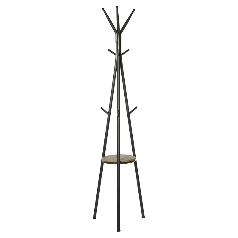 72" Gray Metal Modern Coat Rack