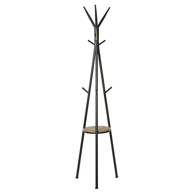 72" Gray Metal Modern Coat Rack