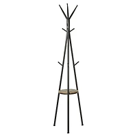 72" Gray Metal Modern Coat Rack