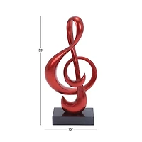 33" Red Polystone Contemporary Abstract Sculpture