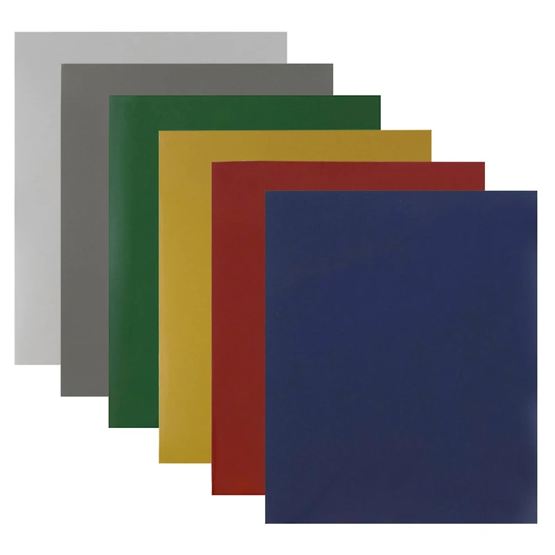 JAM Paper Laid Back Glossy Laminated Two Pocket Folders, 6ct.