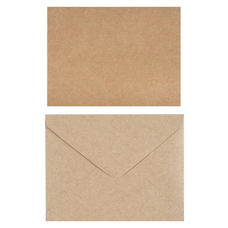 12 Packs: 50 ct. (600 total) 4.25" x 5.5" Kraft Flat Cards & Envelopes by Recollections™