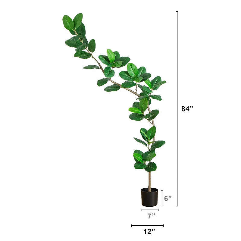 7ft. Artificial Curved Trunk Audrey Ficus Tree