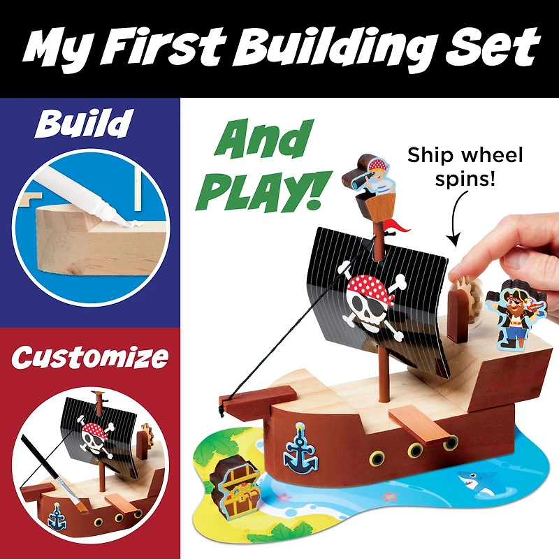 Creativity for Kids® Buildeez!™ The Sea Skull Pirate Ship Wooden Model Set
