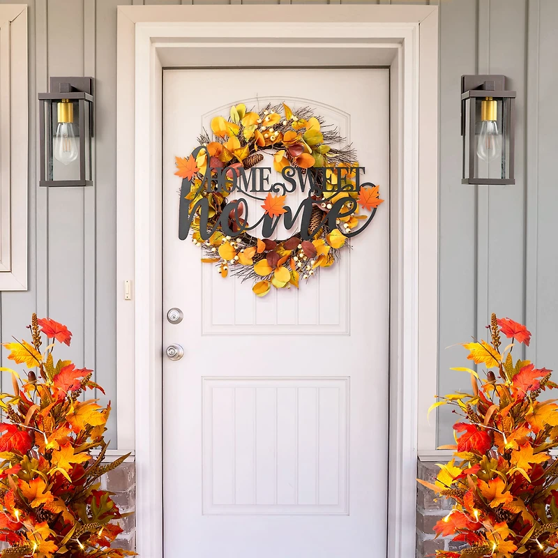 Glitzhome® 24" Metal Home Sweet Home Wall Décor with Changeable Shapes