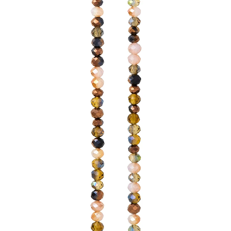 Amber Mix Faceted Glass Rondelle Beads, 3mm by Bead Landing™