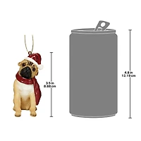 3.5" Pug Holiday Dog Ornament