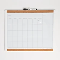 U Brands PINIT White 20" x 16" Magnetic Dry Erase Monthly Calendar Board