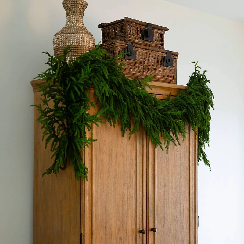 8ft. Artificial Real Touch Norfolk Island Pine Garland with Natural Look