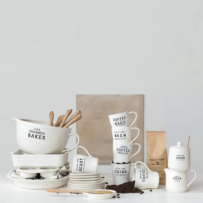 Hello Honey® 12.5" White For Goodness Bakes Stoneware Batter Bowl